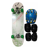 Kit Skateboard Niños Patineta Casco Coderas Rodilleras Kids