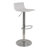 Banqueta Stick Regulable Makom Asiento Tapizado En Ecocuero Blanco