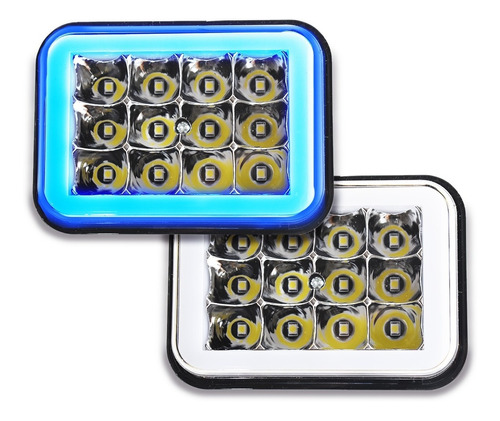 Par Faros 12 Led Auto Moto Fijo Y Estrobo Arillo De Gel