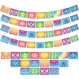 Conjunto De 4 Banderines Mexicanos Sepglitter, 72 Pies De De
