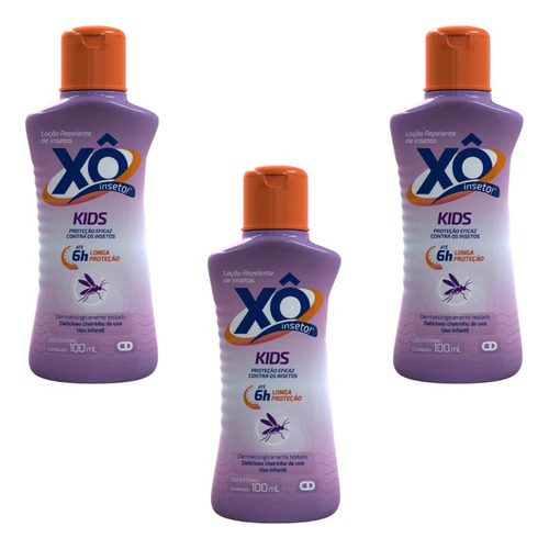 Kit Xô Inseto Kids Loção Repelente Infantil C/ 3un De 100ml