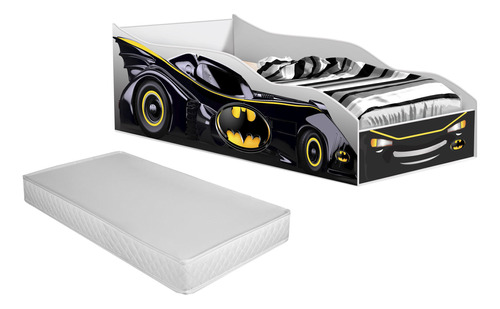 Cama Carro Infantil Quarto Menino Batman Com Colchão