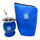 Mate Acero Inoxidable Y Funda Con Grabado Color Racing Club