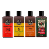 Kit 4x Shampoo Barba Negra Lemon Coffee Guaraná Don Alcides