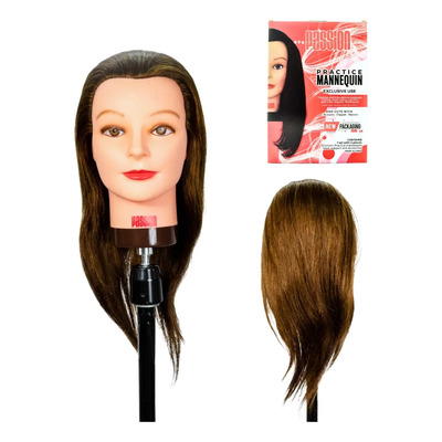 Cabeza de Maniquí Passion 100% Cabello Humano Natural 40cm Resistencia 190°C | Meses sin interés