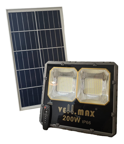 Reflector Solar 200w C/ Control Remoto Y Panel 1900 Lumens