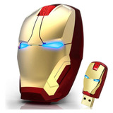 Mouse Inalámbrico Cool 2.4g Iron Man/dorado