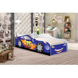 Cama Solteiro Carro Speed Azul, Moveis Quarto De Menino