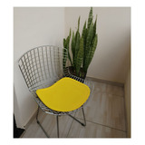 Almofada Assento Para Cadeira / Banqueta Bertoia Cor Amarelo