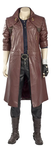 Devil May Cry Dante Cosplay Traje De Abrigo De Cuero Hombre