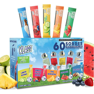 Klass Aguas Frescas En Polvo 60 Sobres Sabores Variados | MercadoLibre