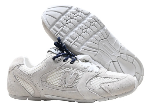 Tenis Miumiu X New Balance 530 Sl Zapatillas Casuales Media Suela Modernas Cómodas Estilo Blanco