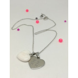 Dije Y Cadena Gemelas Mellizas Acero + Corazón Para Regalo