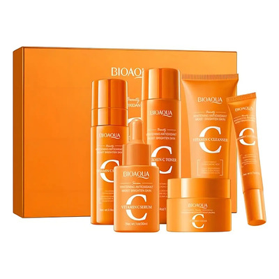 Kit Facial 6 Piezas Vitamina C Acido Con Hialuronico Bioaqua | Meses sin interés