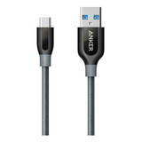 Cable Powerline+usb-c To Usb 3.0 90cm Anker Estuche Viaje Color Gris