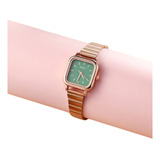 Reloj De Pulsera De Cuarzo Cuadrado Simple Para Mujer