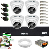 Conjunto 4 Câmeras Segurança Dome Intelbras 1120 Dvr 1004c