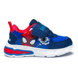 Zapatillas Marvel Hombre Araña Spiderman Abrojo Luz Led 6254