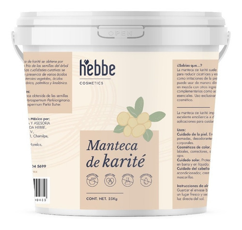  Manteca De Karite Cubeta 25 Kg Orgánica Shea Butter Pura Tipo De Envase Plástico Natural