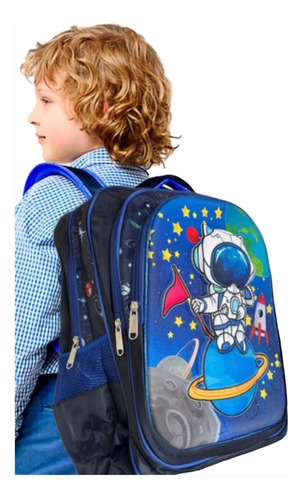 Mochila Infantil Escolar Costas Masculino Astronauta 