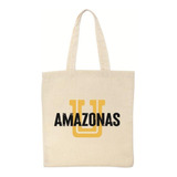 Bolsa Tote Tigres Amazonas Uanl Color Beige Diseño De La Tela Liso