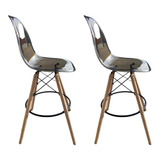 Pack 2 Taburete Bar Eames Transparente 