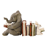 Elefante Y Conejo Lectura Aprendizaje Estatua Sujetalibros