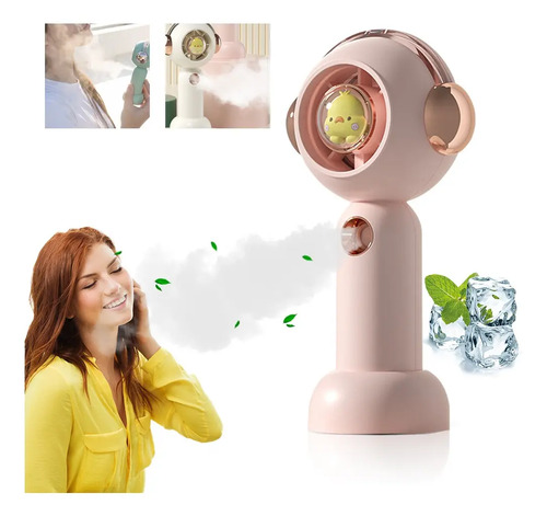 Ventilador Mini Recargable Portátil Base Mano 3 Velocidade