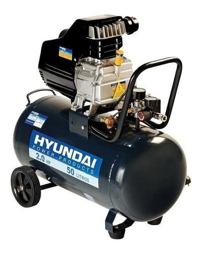 Compresor De Aire Eléctrico Portátil Hyundai 78hyac50d Monofásico 50l 2hp 220v 50hz Negro