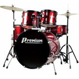 Bateria Acústica Premium Dx722 Completa Wr-vinho- Sonic Som