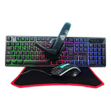 Combo Gamer 4 En 1 Teclado Mouse Auricular Mousepad + Regalo