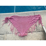 Chall Pashmina Ruana Tejida A Telar Rosa Con Flecos (p5)hilo