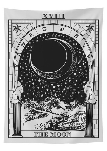 Tapiz Paño Carta De Tarot The Moon La Luna - Grande