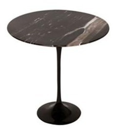 Mesa Saarinen Lateral  Tampo Nero Marquina (redondo E Oval)