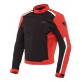 Chamarra Dainese Hydra Flux 2air D-dry Negro/rojo Lava