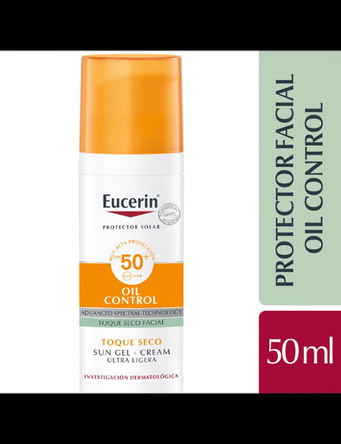 Eucerin 50 Ml Bloqueador Gel-crema Oil Control Fps 50