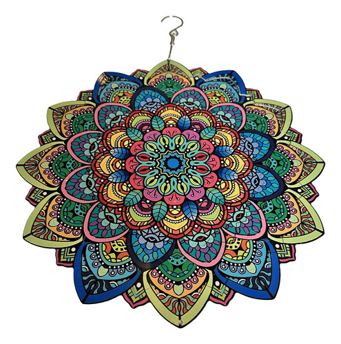 Molinillo De Viento Zamazingoo, Mandala Multicolor, 12x12 Cm