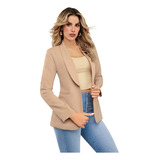 Chamarra Mujer Beige De Gabardina 575-86