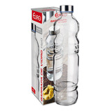 Garrafa De Vidro H2o 1 Litro Redonda P/ Água Suco Euro Home