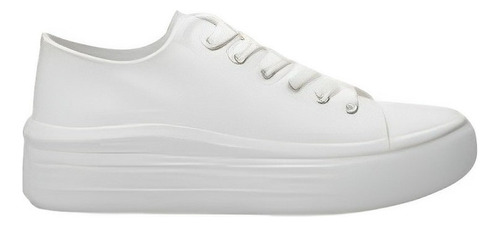 Zapatilla Urbana Lona Plataforma Mujer White