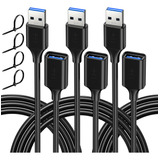 Cable Extensor Usb De 13 Pies (paquete De 3), Cable De Exten