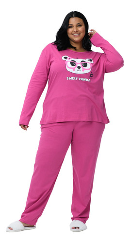 Conjunto Pijama Inverno Extra Plus Size Sweet Panda