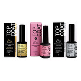 Kit 3 Top Coat Volia Glitter Lançamento Matte Silver Gold