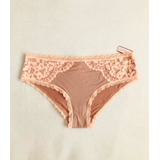 Panty Victoria's Secret Color Piel Con Encaje Original