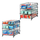 Jksmart Upgraded 2 Pack Kitchen Wrap Organizer Rack,pantry K