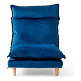 Sofá Cama Con 42º Ajustables Con Descansa Pies Sissel Color Azul Diseño De La Tela Velvet