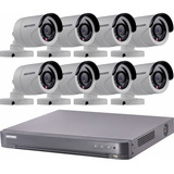 Kit Seguridad Hikvision Full Hd 1080p Dvr 8 + 8 Camaras 2 Mp