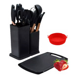 Kit 19 Pçs De Utensílios Silicone Facas Colher  Mm-jj13