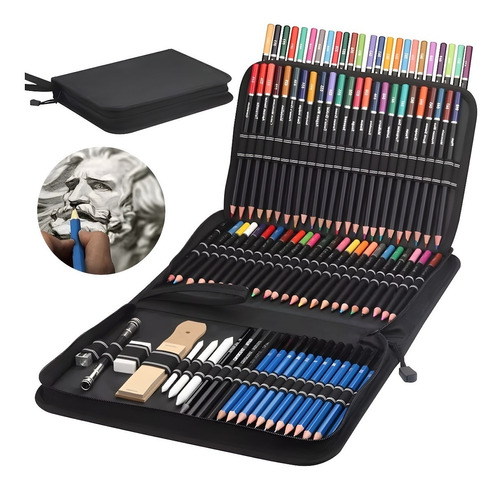 Kit Dibujo Profesional Colores Set De Lapices Estuche 96 Pcs