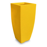 Vaso De Planta Quadrado Decorativo Polietileno 90x40 Amarelo